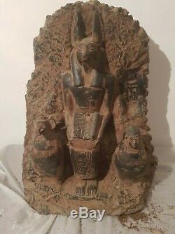 Rare Antique Ancient Egyptian Statue God Anubis BOOK Dead Canopic Jar1860-1780BC