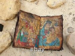 Rare Antique Ancient christian Egyptian Book 10Papyrus Jesus & Mary Coptic 17 AD