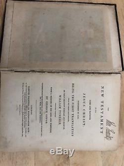 Rare Antique Bible Antique William Tyndale New Testament 1836/ 1526 Pub. Bagster