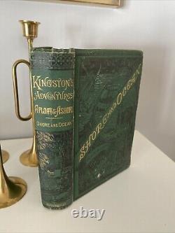 Rare Antique Book Kingston's Adventures Illustrated Ornate Bound Victorian 1881