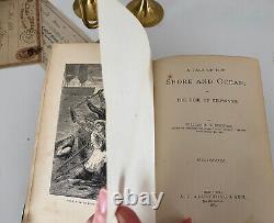 Rare Antique Book Kingston's Adventures Illustrated Ornate Bound Victorian 1881