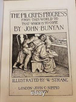 Rare Antique Book Of The Pilgrims Progress, By John Bunyan 1895