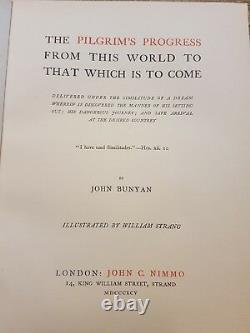 Rare Antique Book Of The Pilgrims Progress, By John Bunyan 1895