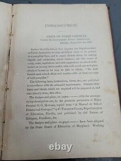Rare Antique Book School Laws Of North Carolina 1869