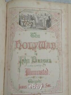 Rare Antique Book THE HOLY WAR by John Bunyan Published by James Lumsden & Son