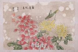 Rare Antique China Hand Painting Flowers And Birds Book Marked ZhangXiong KK474