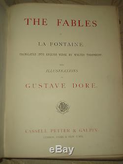 Rare Antique Collectable Book Of The Fables Of La Fontaine c1870