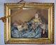 Rare Antique Composition Doll In Shadowbox Frame 18thc Lady Reading A Book