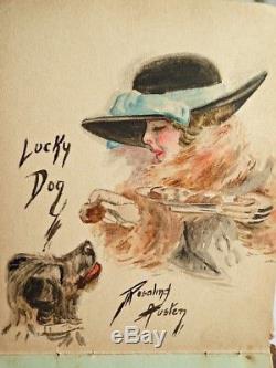 Rare Antique Edwardian Autograph & Sketch Art / Watercolour Book Suffragette J