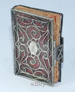 Rare Antique Georgian George III Period Filigree Silver Needle Case / Book