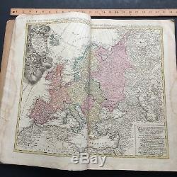 Rare Antique Homann World Atlas Scholasticus 31 Maps Original Colors 1750