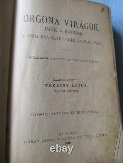 Rare Antique Hungarian Prayer Book Catholic Orgona Viragok 5 x 7-1/4 Bone