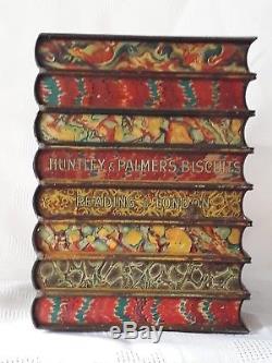 Rare Antique Huntley & Palmers The Library Books Biscuit Tin C1901