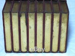 Rare Antique Huntley&palmers Library Figural Red/gilt Books Biscuit Tin 1900