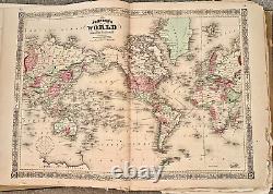 Rare Antique Johnson's New Illustrated Atlas of the World 1866 Religious Denom