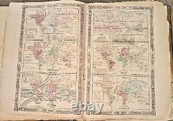 Rare Antique Johnson's New Illustrated Atlas of the World 1866 Religious Denom