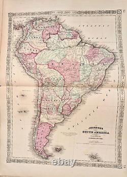 Rare Antique Johnson's New Illustrated Atlas of the World 1866 Religious Denom