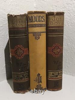 Rare Antique? LOUISA MAY ALCOTT Hard Cover Library Staging Decor Lot