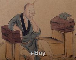 Rare Antique Large China Hand Painting LuoHanTu Book Marks DingYunPeng KK497