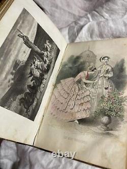 Rare Antique Leather Bound Book of Peterson's Ladies' National Magazine 1848