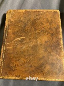 Rare Antique Leather Bound Religious Book Life of Jesus Christ 1820 Illustrated