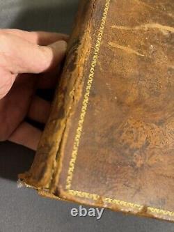 Rare Antique Leather Bound Religious Book Life of Jesus Christ 1820 Illustrated