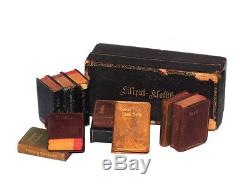 Rare Antique Liliput Klassiker Miniature Book Set, 11 Vols in Case Shakespeare +