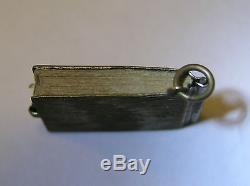 Rare Antique Miniature Book Locket Lovers Language of Postage Stamps Fob Charm