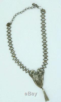 Rare Antique Nouveau Revival-Fairies -Ornate Book Chain Fringe Necklace 14-15