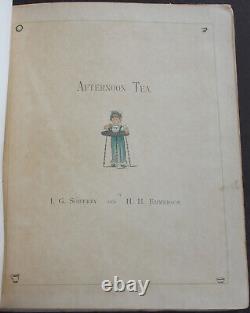 Rare Antique Old Book Afternoon Tea 1890 Illustrated Victorian Children Poetry