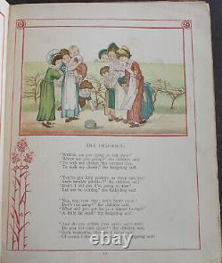 Rare Antique Old Book Afternoon Tea 1890 Illustrated Victorian Children Poetry