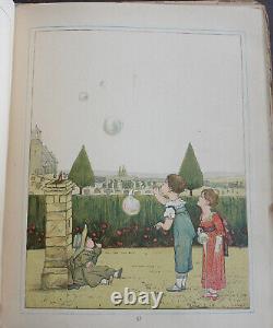 Rare Antique Old Book Afternoon Tea 1890 Illustrated Victorian Children Poetry