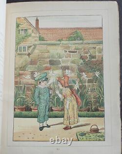 Rare Antique Old Book Afternoon Tea 1890 Illustrated Victorian Children Poetry