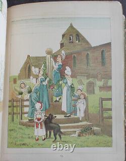 Rare Antique Old Book Afternoon Tea 1890 Illustrated Victorian Children Poetry