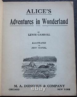 Rare Antique Old Book Alice's Adventures in Wonderland 1910s Illustrated Scarce