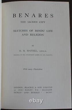 Rare Antique Old Book Benares Sacred City India 1905 Illustrated Occult Gods