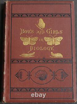 Rare Antique Old Book Biology 1875 Illustrated Plants Sea Life Cells Butterfly