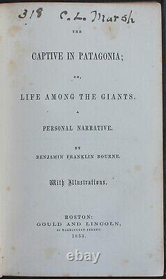 Rare Antique Old Book Captive In Patagonia 1853 Illustrated South America Native