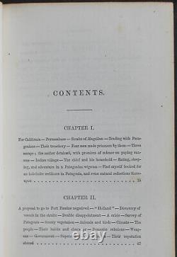 Rare Antique Old Book Captive In Patagonia 1853 Illustrated South America Native