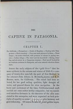 Rare Antique Old Book Captive In Patagonia 1853 Illustrated South America Native