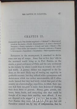 Rare Antique Old Book Captive In Patagonia 1853 Illustrated South America Native