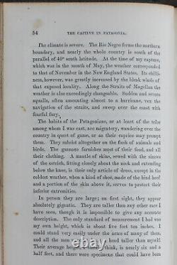 Rare Antique Old Book Captive In Patagonia 1853 Illustrated South America Native