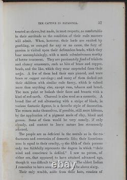 Rare Antique Old Book Captive In Patagonia 1853 Illustrated South America Native