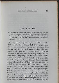 Rare Antique Old Book Captive In Patagonia 1853 Illustrated South America Native