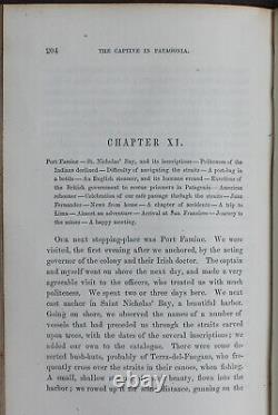 Rare Antique Old Book Captive In Patagonia 1853 Illustrated South America Native