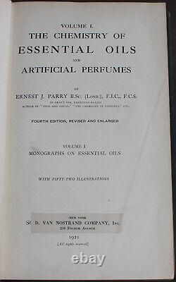 Rare Antique Old Book Chemistry Essential Oils Perfumes 1921 Illustrated Recipes