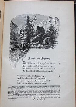 Rare Antique Old Book Frithiof's Saga 1908 Illustrated Norse Story Viking Tale +
