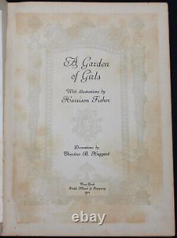 Rare Antique Old Book Garden of Girls 1910 Illustrated Harrison Fisher Scarce