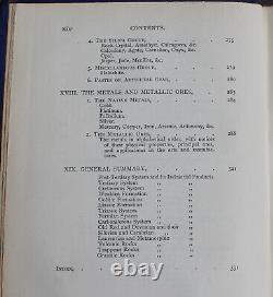 Rare Antique Old Book Geology Agriculture Engineering Land Gems Oil + Map 1874