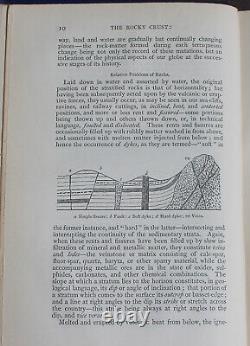 Rare Antique Old Book Geology Agriculture Engineering Land Gems Oil + Map 1874